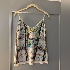 Chelsea28 Floral Grid Sleeveless Blouse Tank Camisole size XS